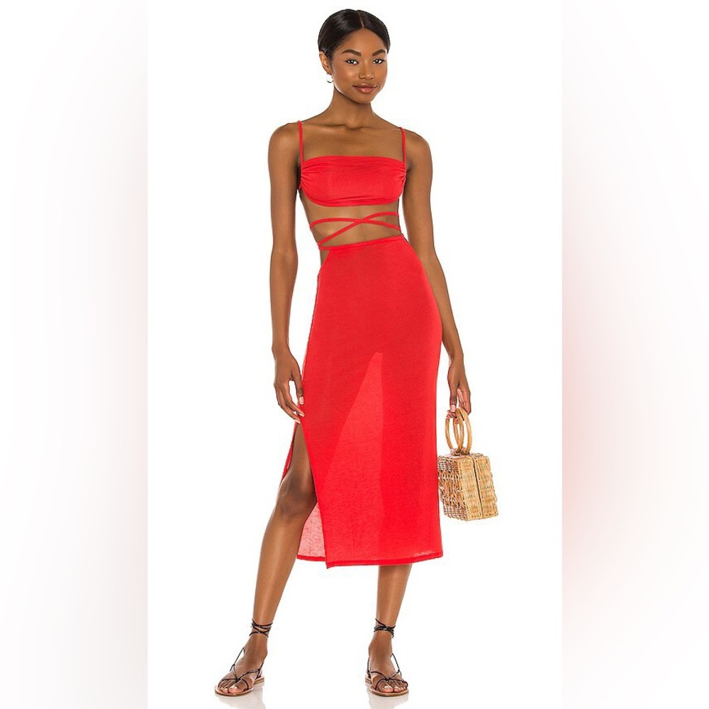 WeWoreWhat red top and skirt set. Size Small worn once.
